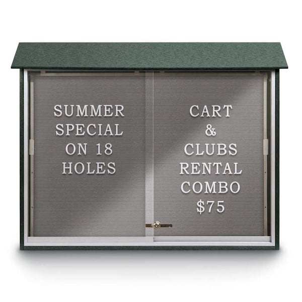 Indoor Enclosed Combo Board, 42"x32", Bronze Frame/Black & Cloud